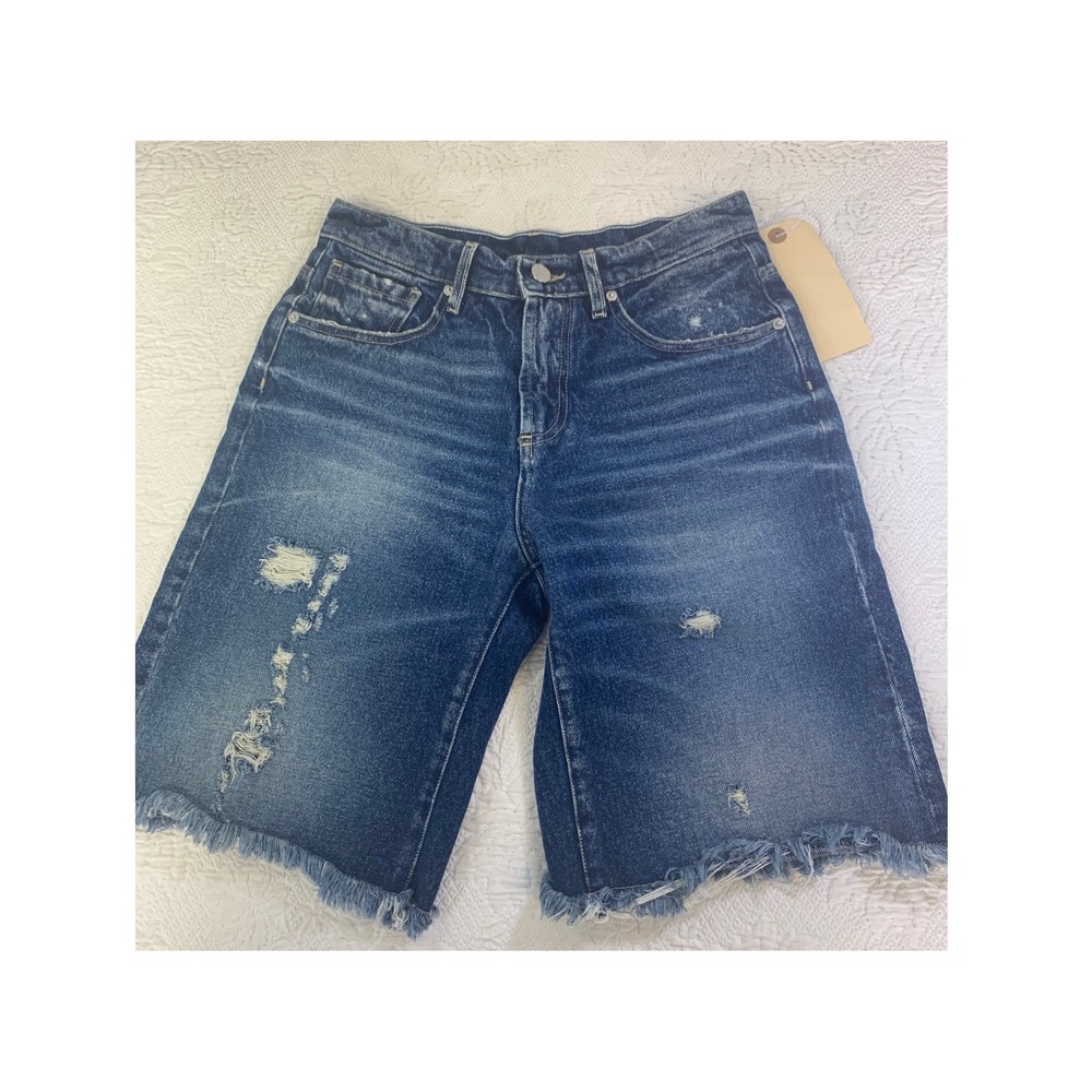 VIAVIA The Low Baggy Bermuda Rome Distressed Denim Shorts Size 24 Made in Italy